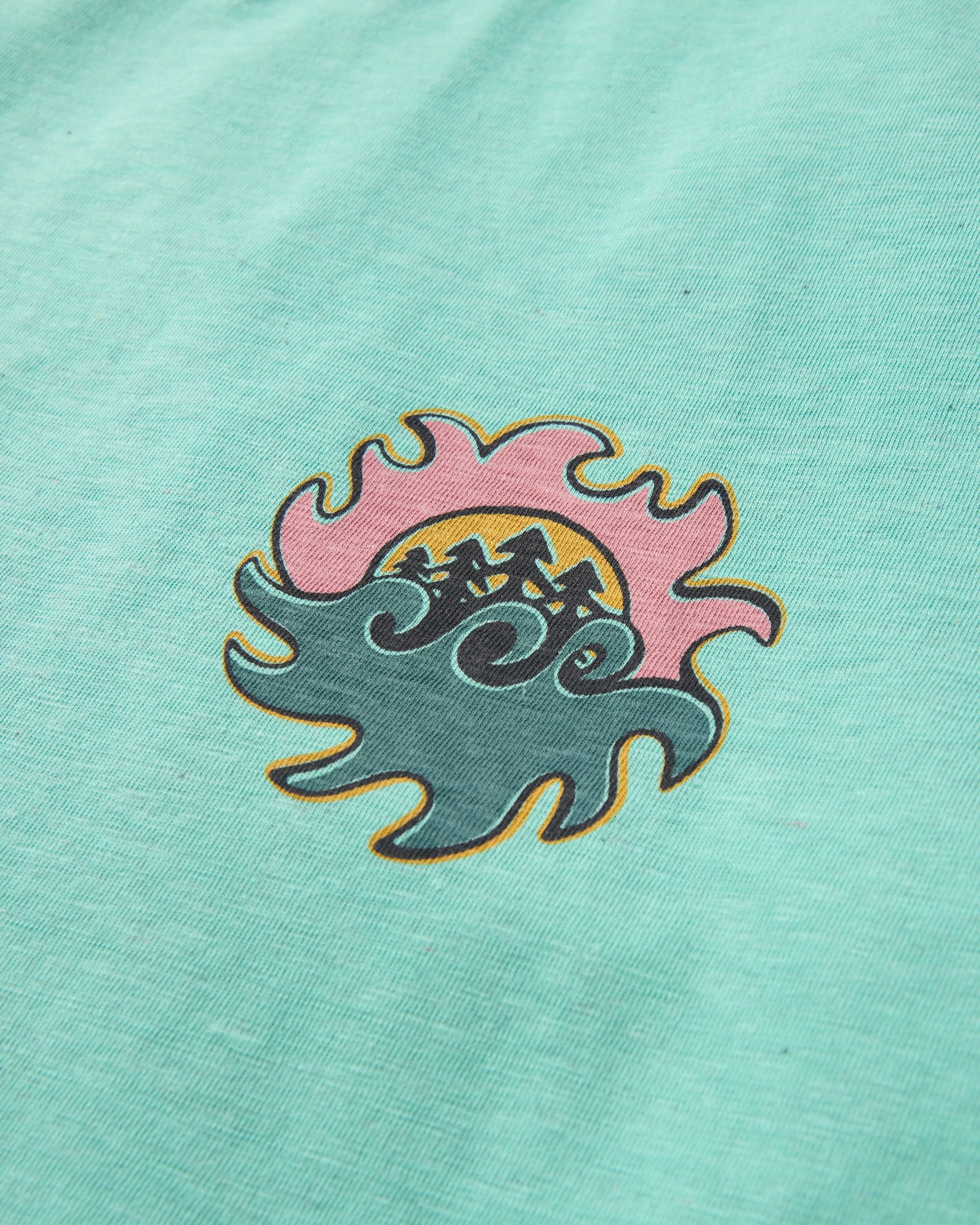 Dune Men's Recycled Cotton T-Shirt - Aqua Marl - Flatlay