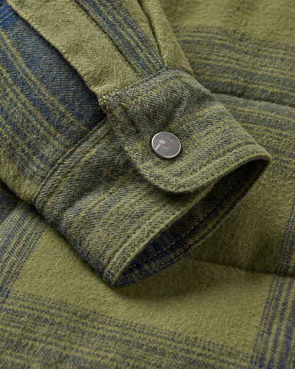 Taranaki Quilted Overshirt - Navy/Khaki Check