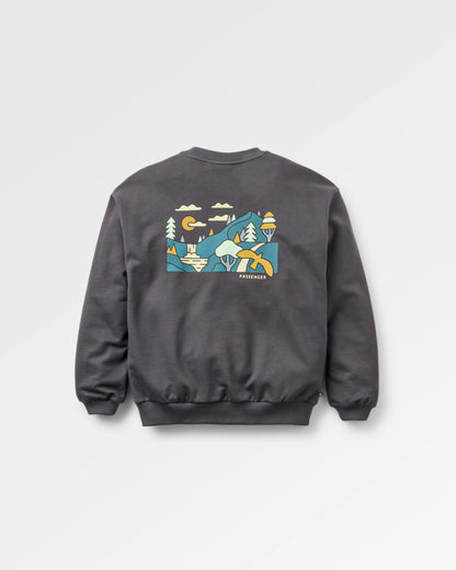 Slower Rhythms Women's Cotton Sweatshirt - Faded Black - Flatlay