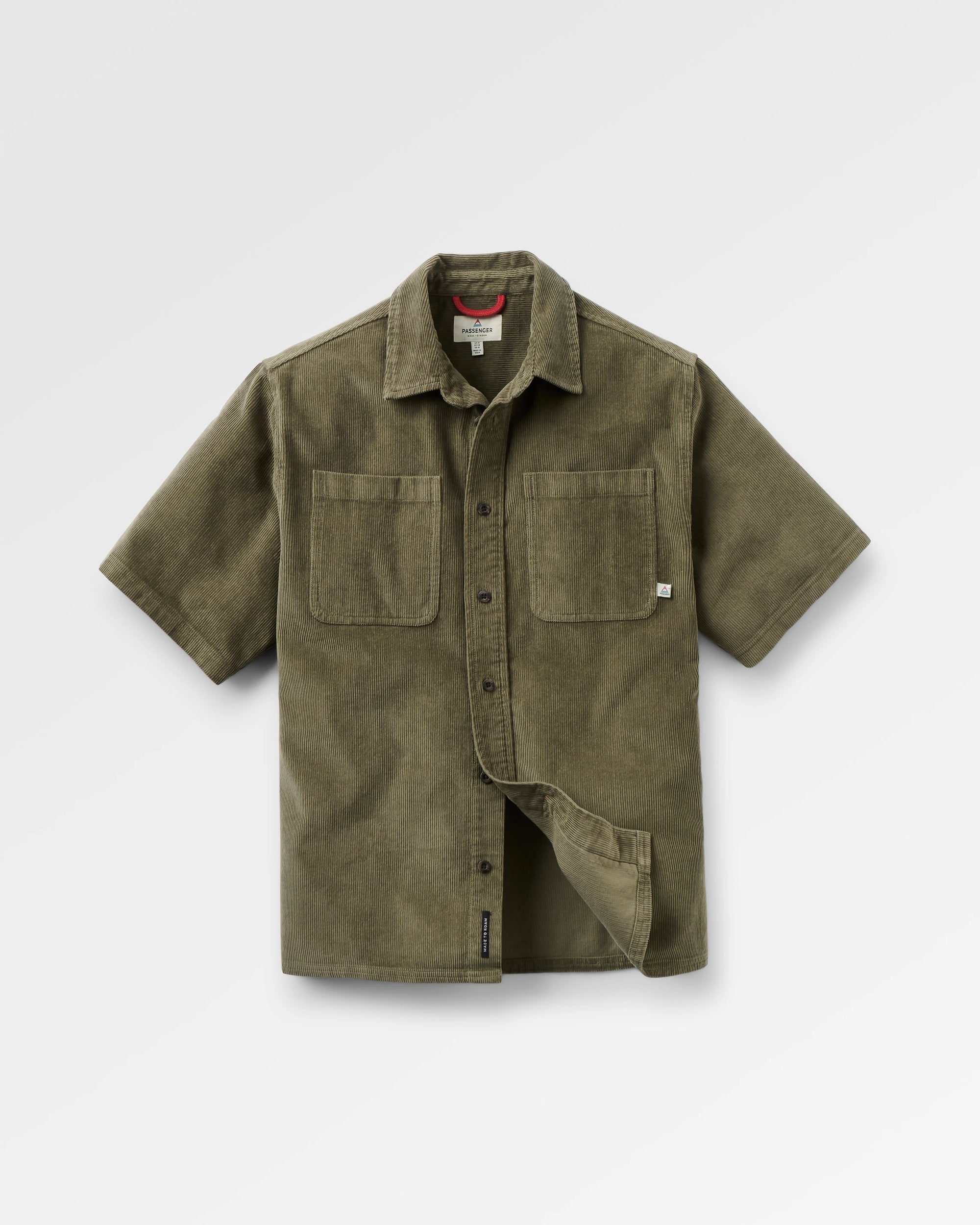 Backcountry Short Sleeve Cord Shirt - Dusty Olive - Flatlay