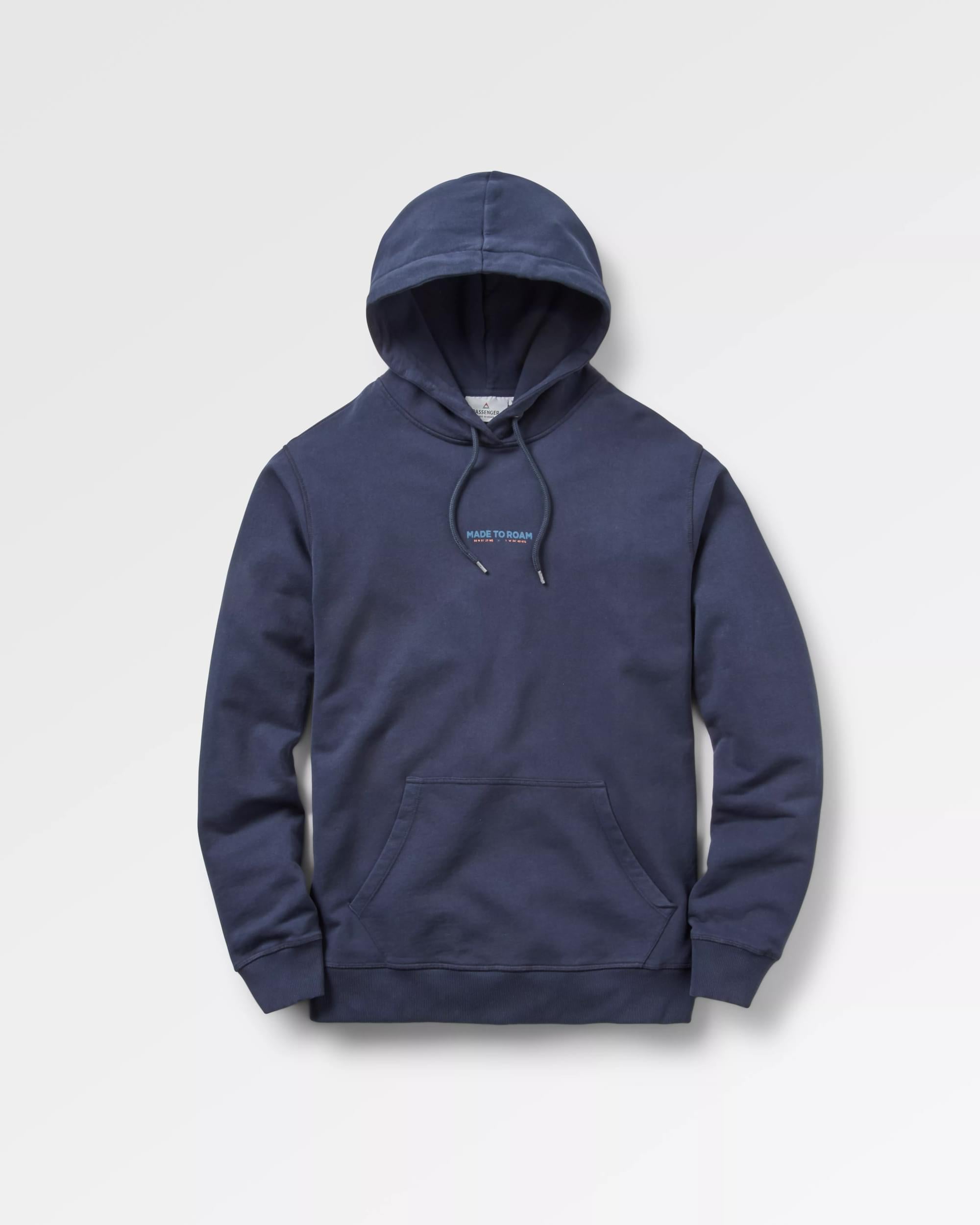 Pace Recycled Cotton Hoodie - Deep Navy - Flatlay