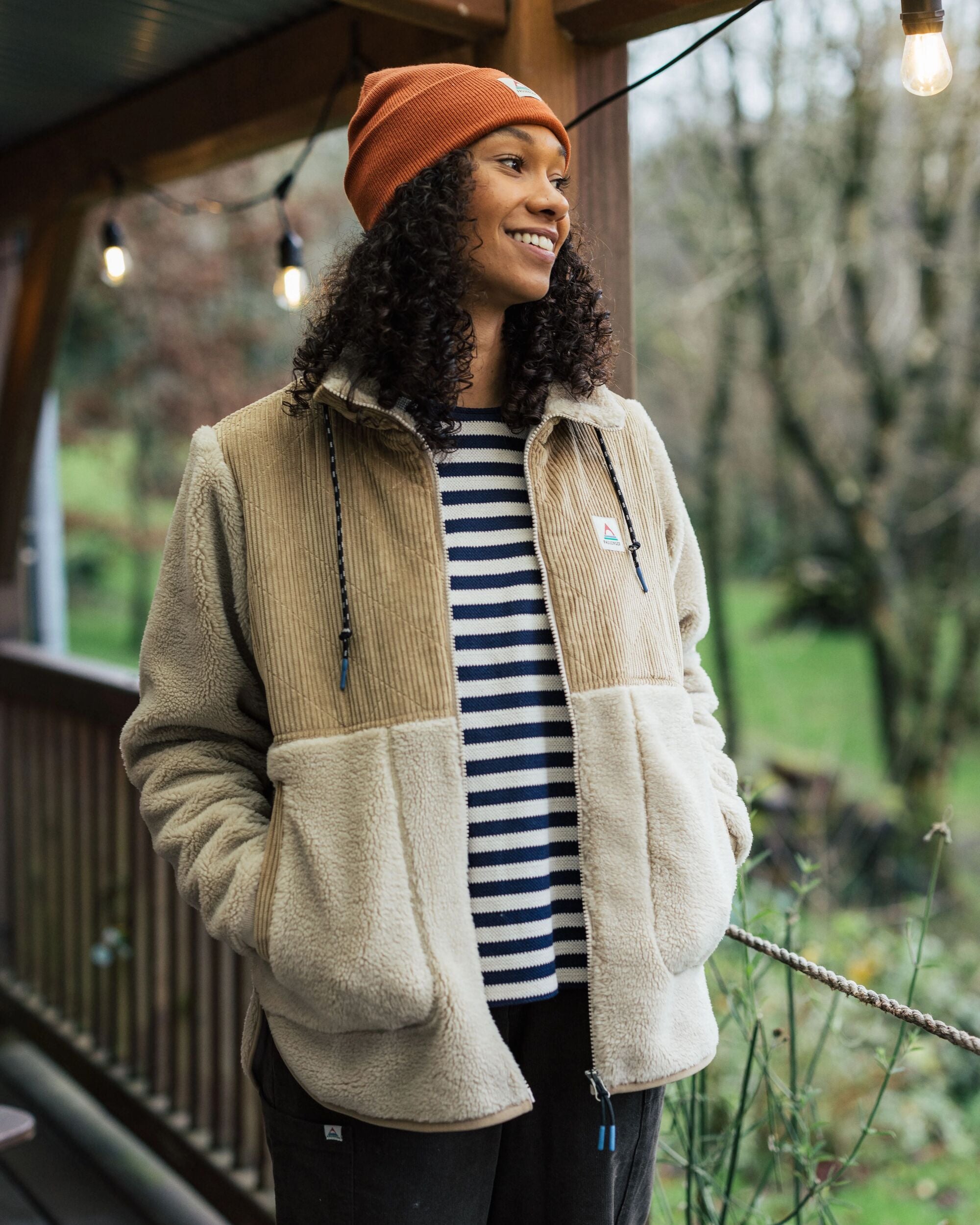 Awaken Recycled Deep-Pile Sherpa Fleece - Feather/Biscuit - Lifestyle