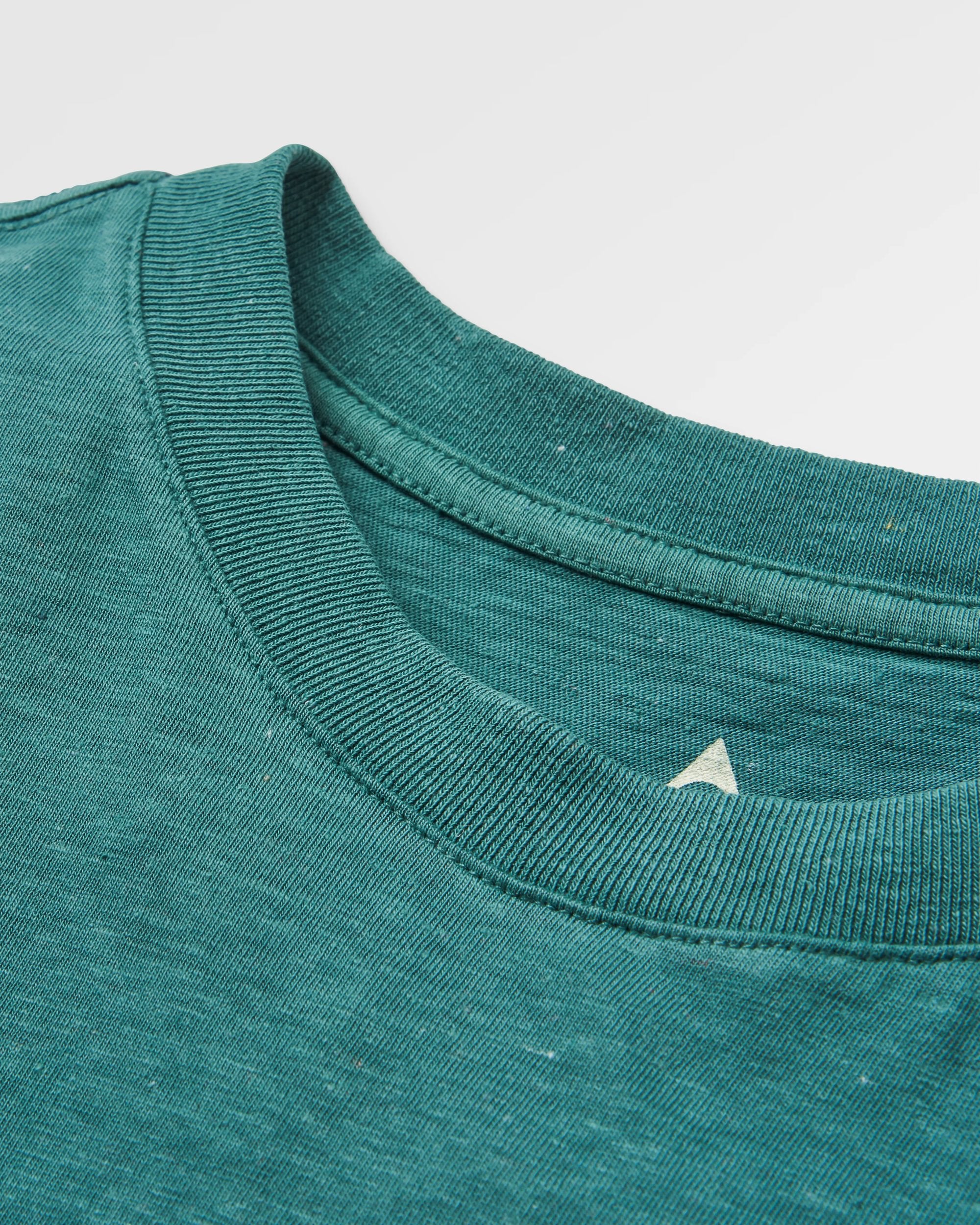 Heritage Recycled Relaxed Fit T-Shirt - Deep Ocean Marl - Flatlay