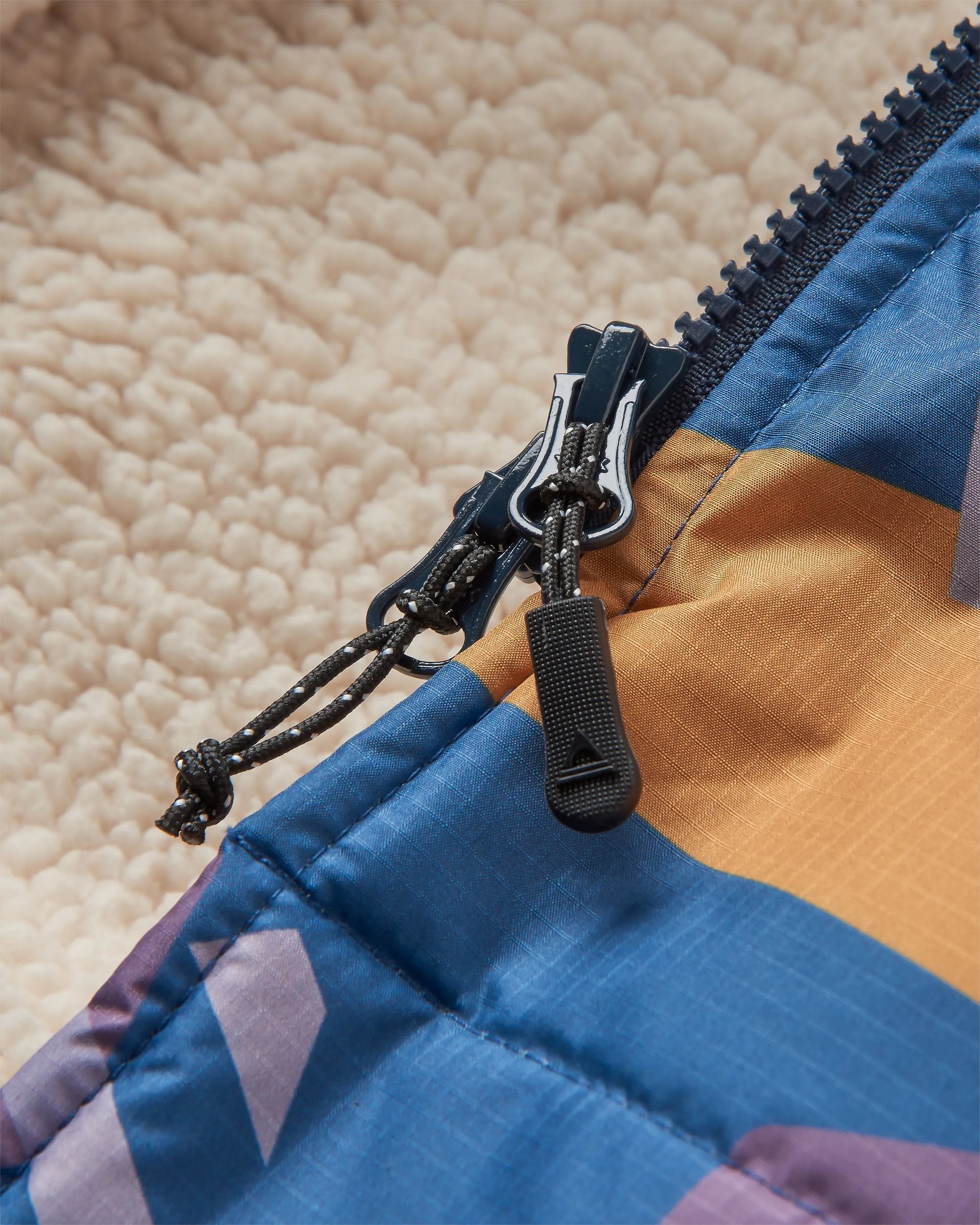 Waves Recycled Sherpa Lined Changing Robe - Deep Blue Camo Pattern