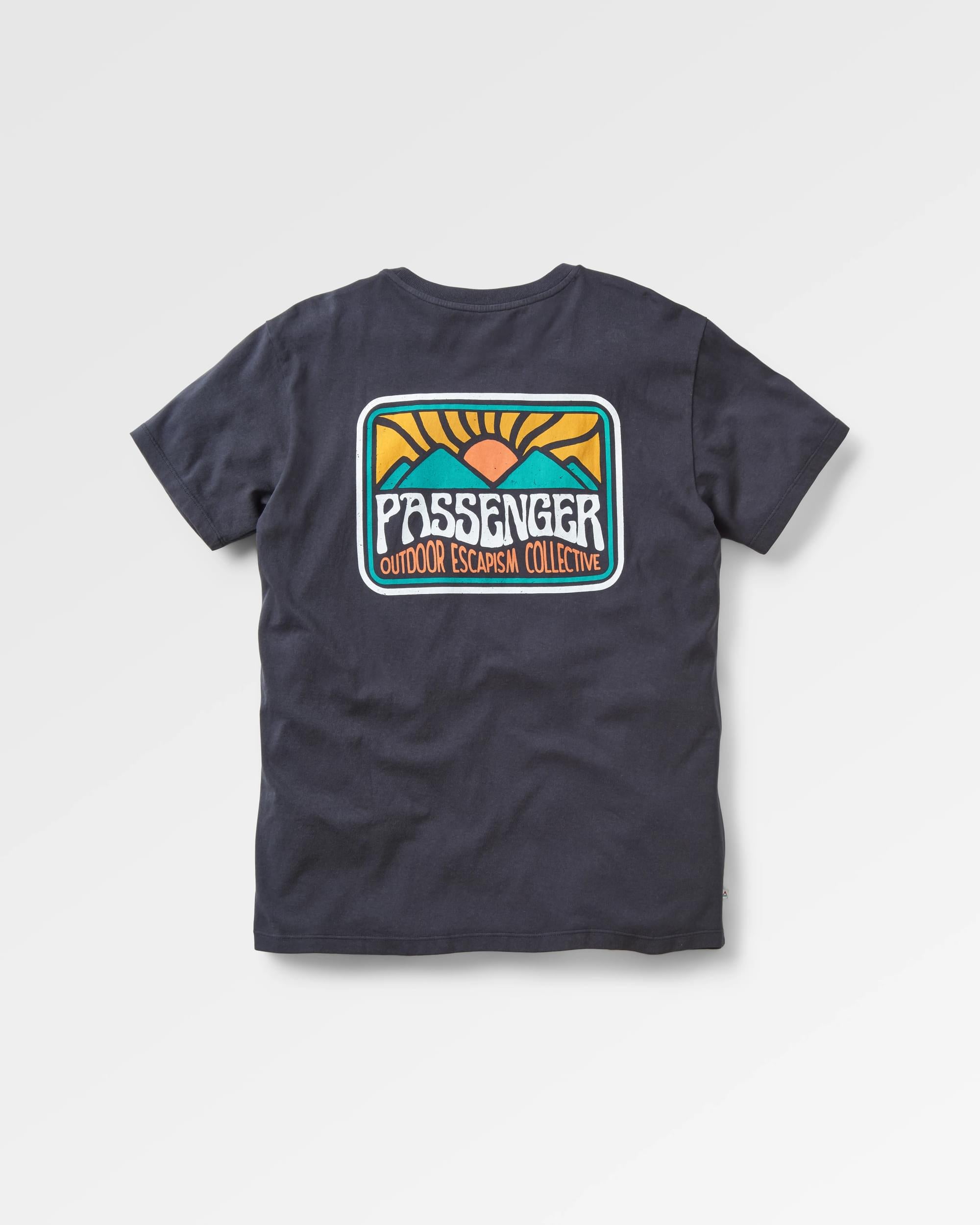 Golden Hour Recycled Cotton T-Shirt - Black - Flatlay