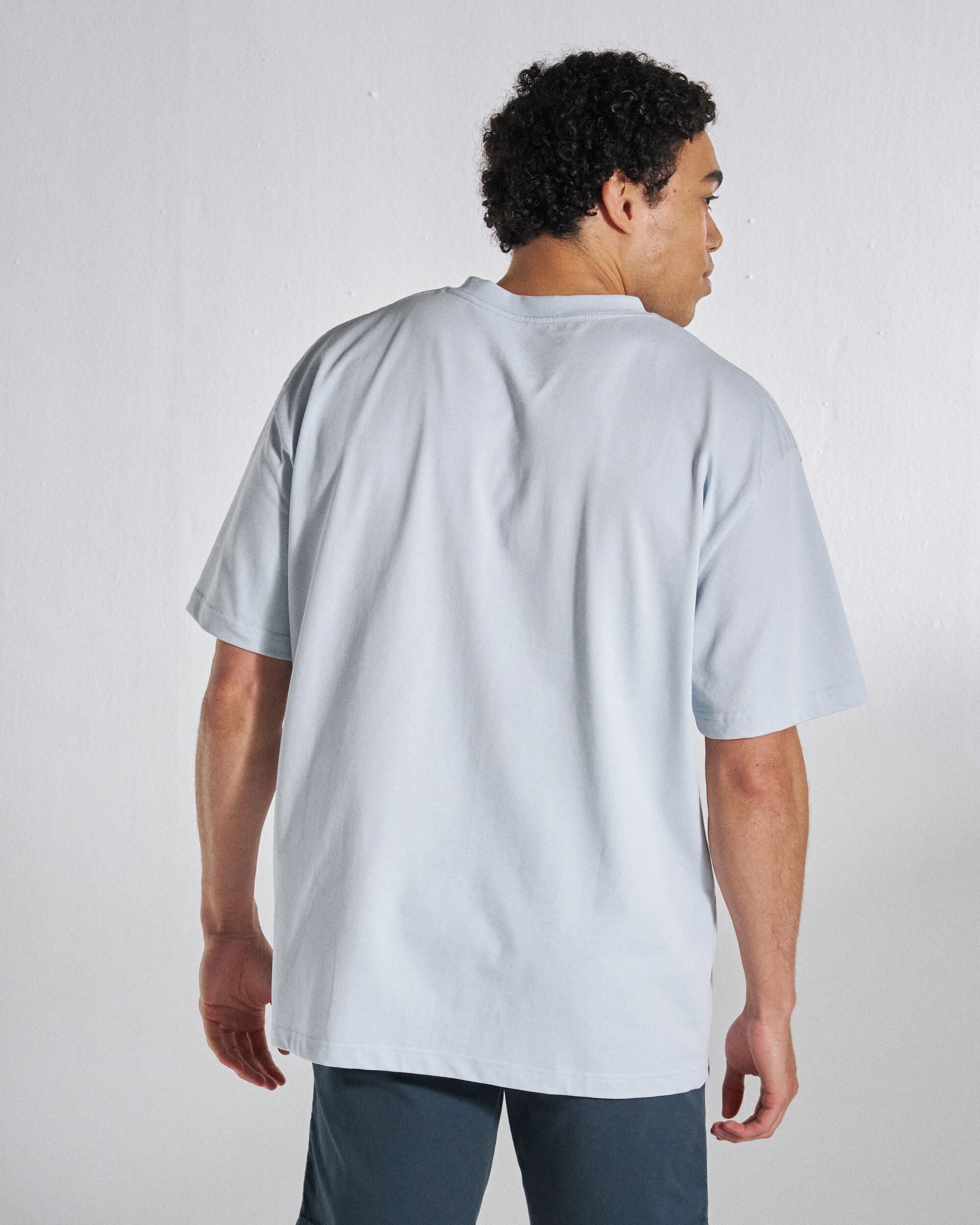 Beyond Relaxed Fit T-Shirt - Grey Blue - Studio Model