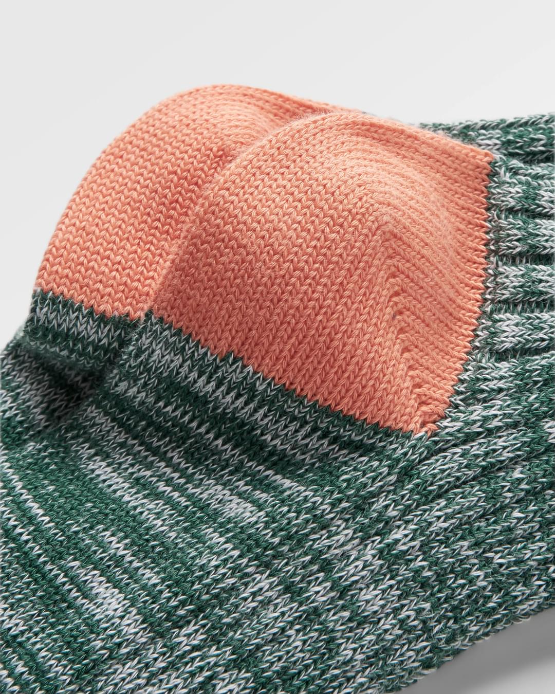 Organic Mid-weight Rib Socks - Deep Ocean - Flatlay