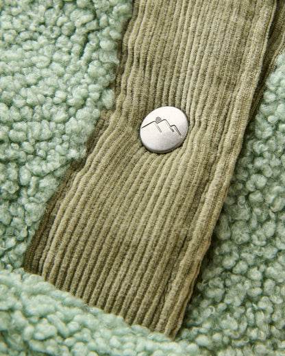 Clover Sherpa Fleece Hooded Pullover - Pistachio - Flatlay