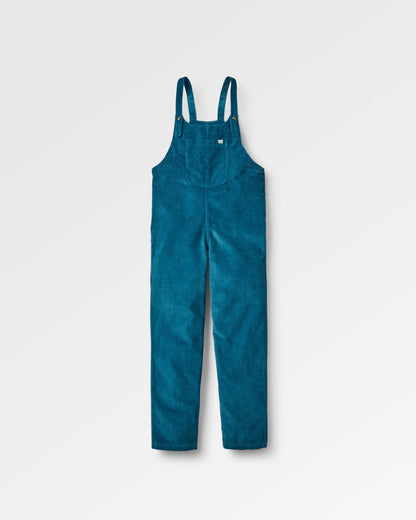 Meadows Organic Cotton Cord Dungarees - Tidal Blue - Flatlay