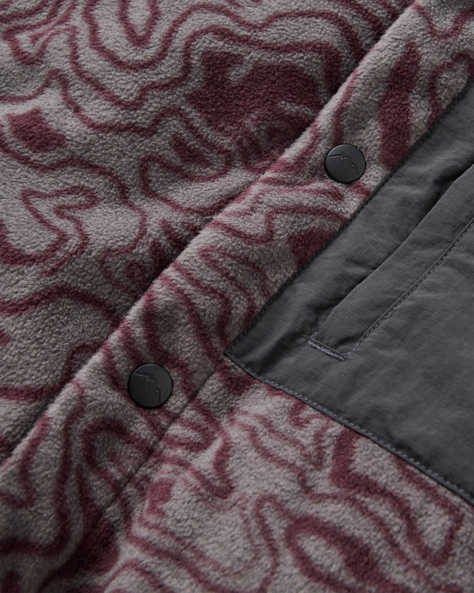 West Polar Fleece Shirt - Strata Swirl Brambleberry - Flatlay