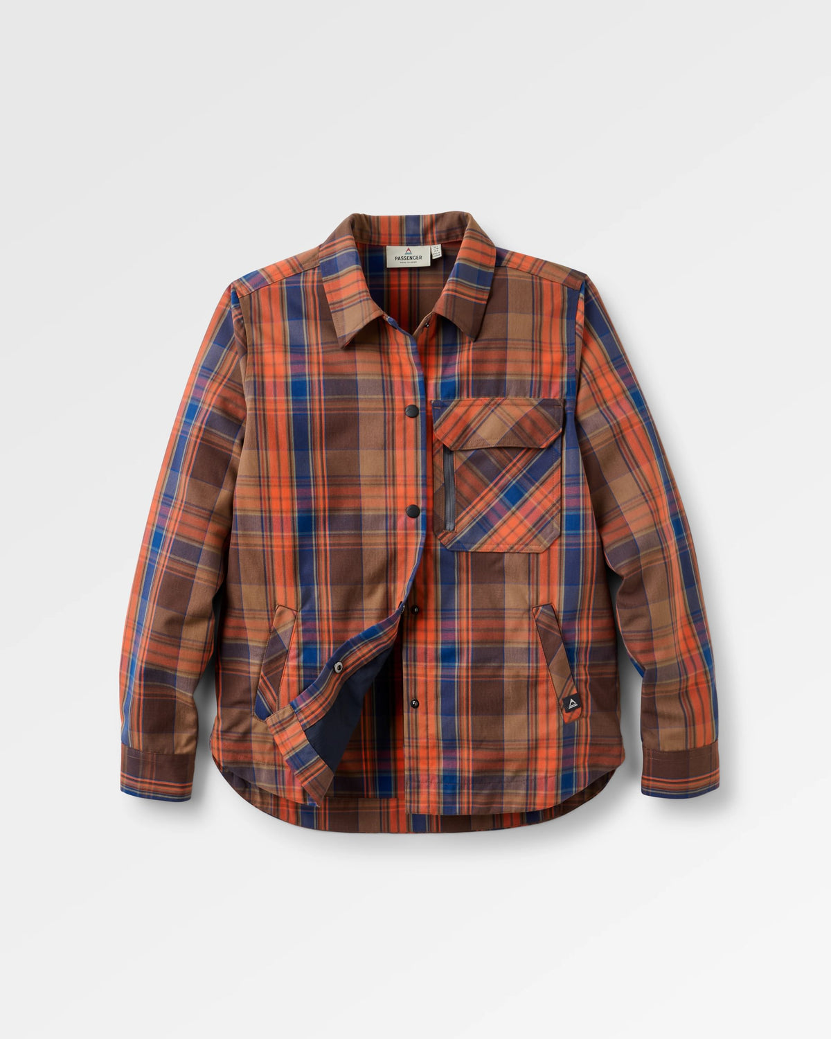 Mistline Overshirt - Caramel/Dark Rust Check - Flatlay