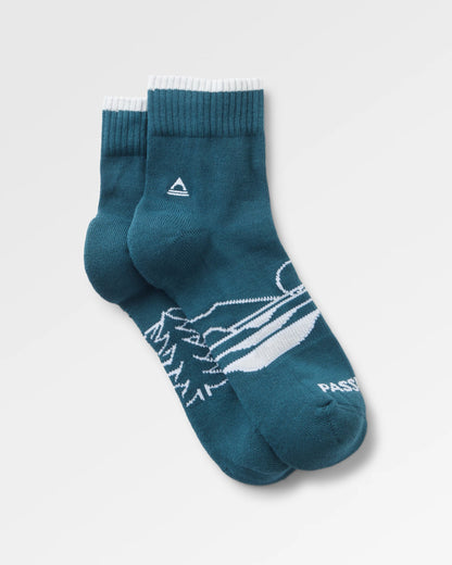 Two Step Ankle Socks - Mediterranean - Flatlay