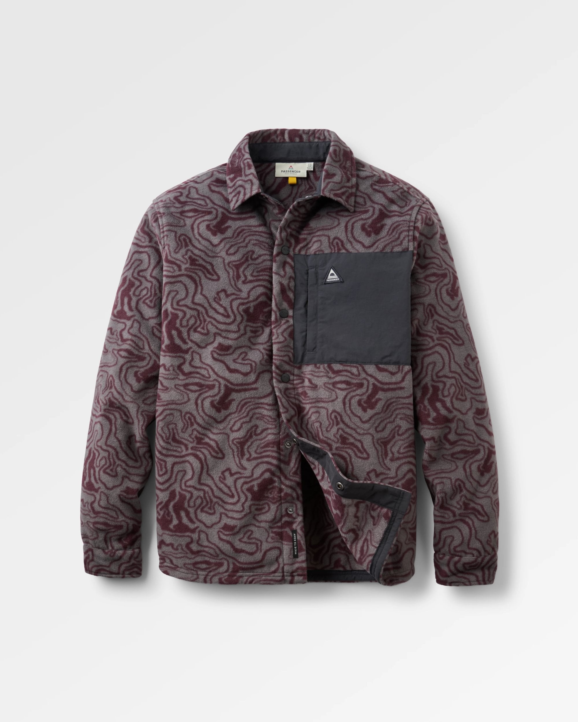 West Polar Fleece Shirt - Strata Swirl Brambleberry - Flatlay