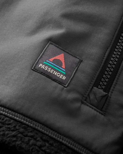 Offgrid Sherpa Crew Fleece - Black - Flatlay