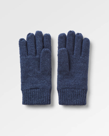 Gale Recycled Knitted Gloves - Rich Navy - Flatlay