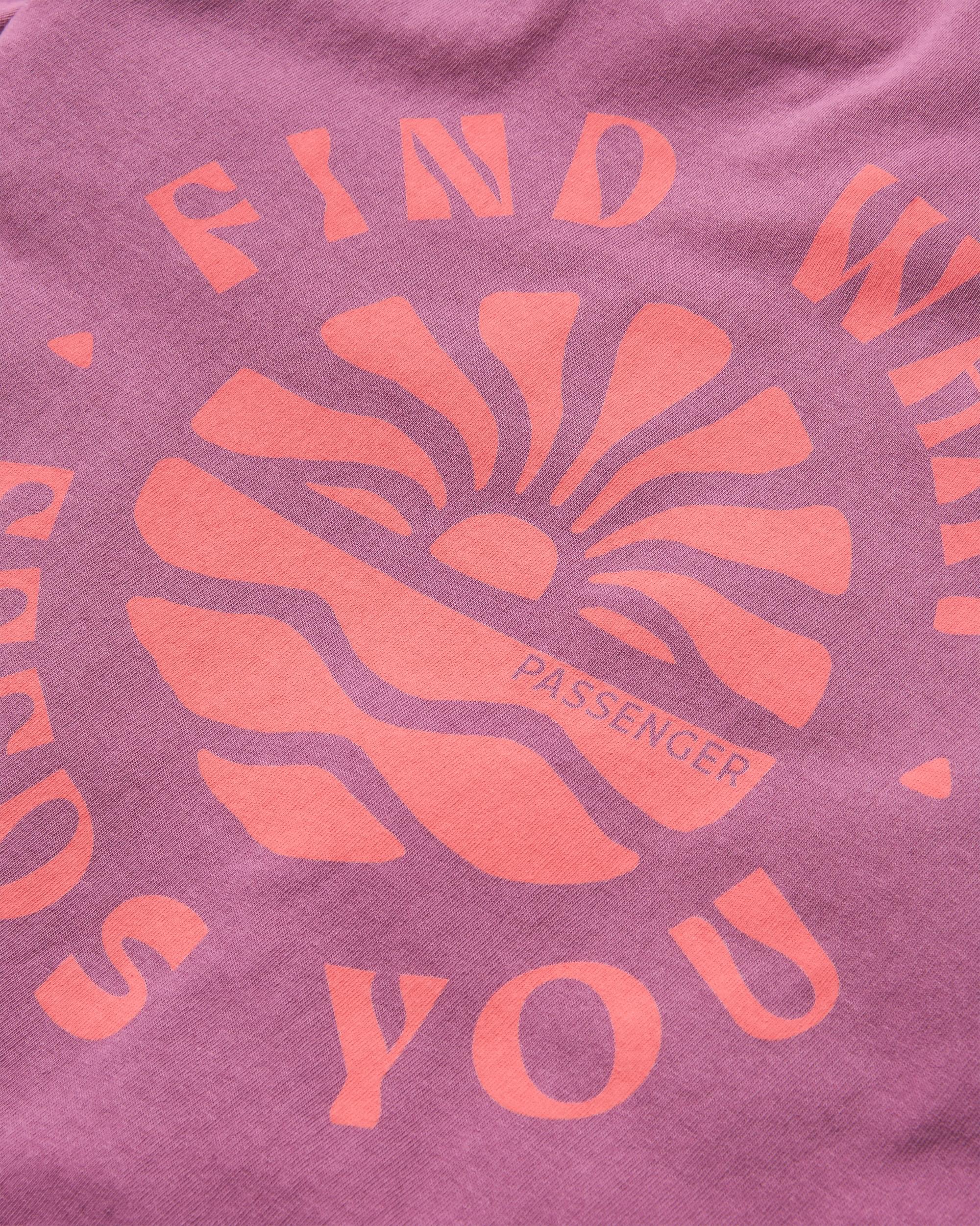 Discovery Recycled Cotton LS T-Shirt - Berry - Flatlay