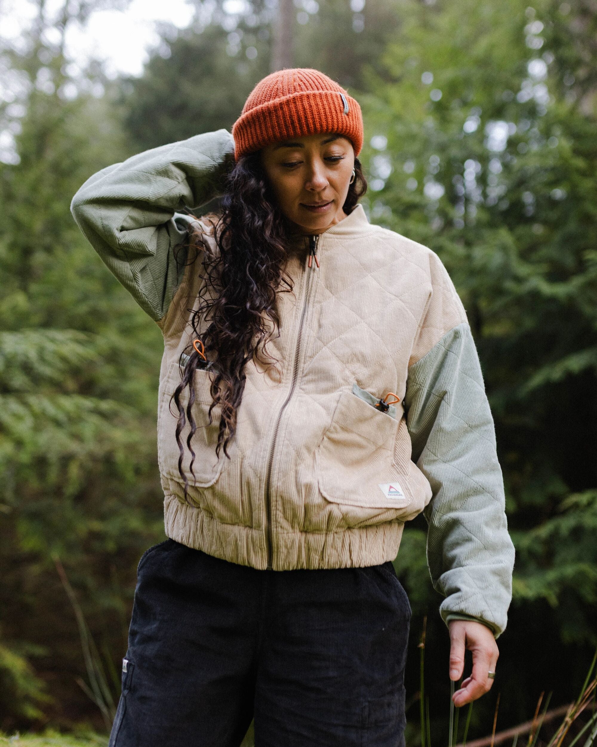 Lucia Quilted Cord Jacket Stone/Pistachio – Passenger