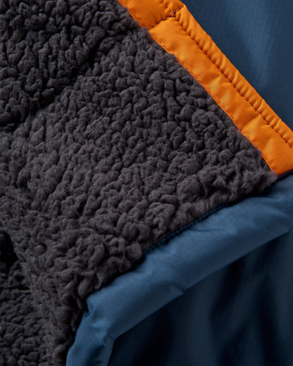 Waves Recycled Sherpa Lined Changing Robe - Sunrise Orange/Rich Navy