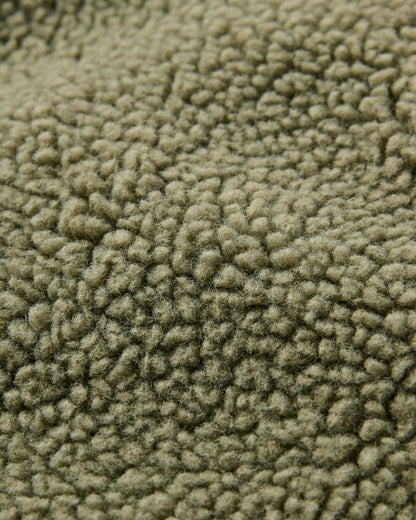 Tawny Recycled Deep-Pile Sherpa Jacket - Dusty Olive - Flatlay