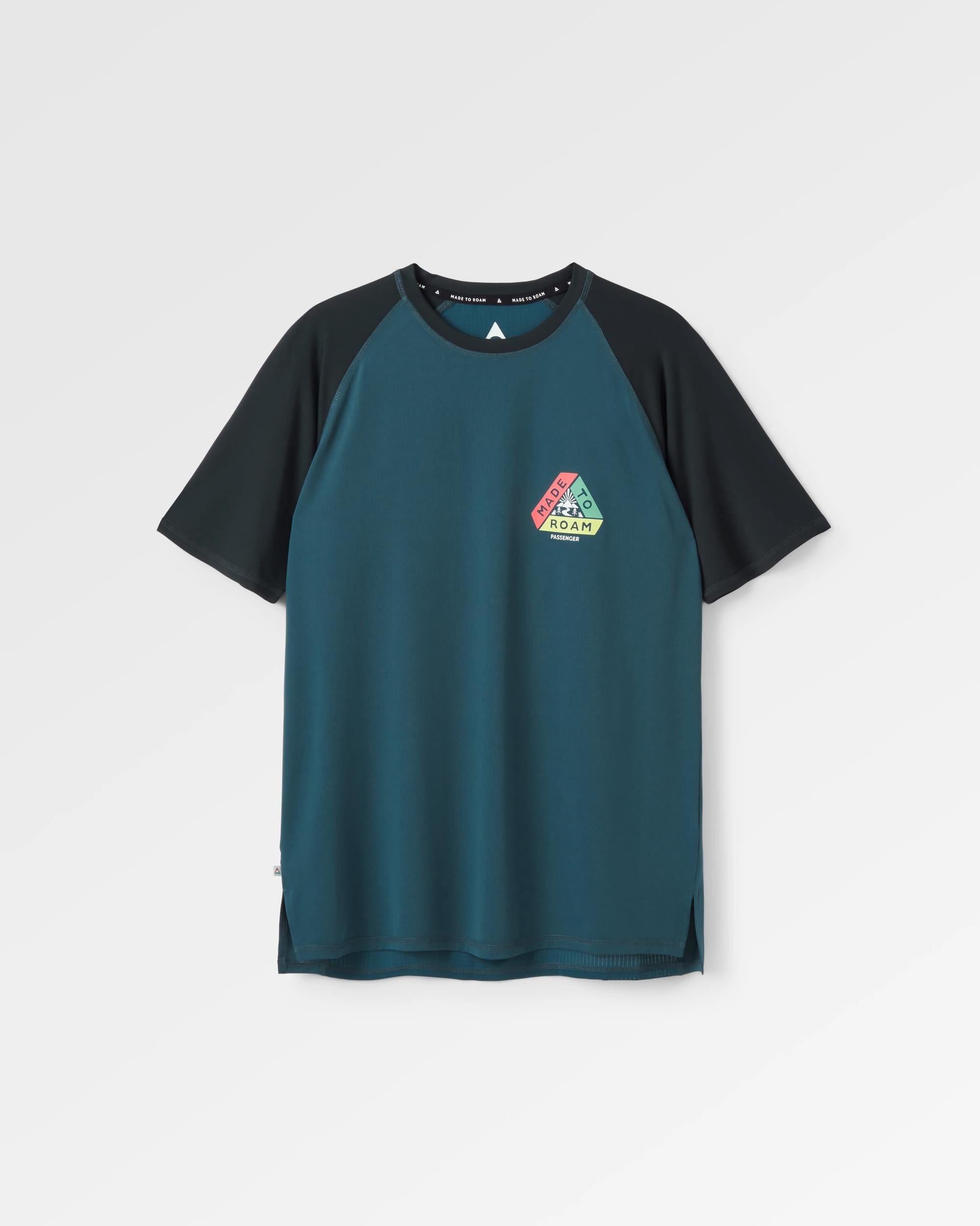 Dawn To Dusk Recycled Active T-shirt - Dark Denim - Flatlay