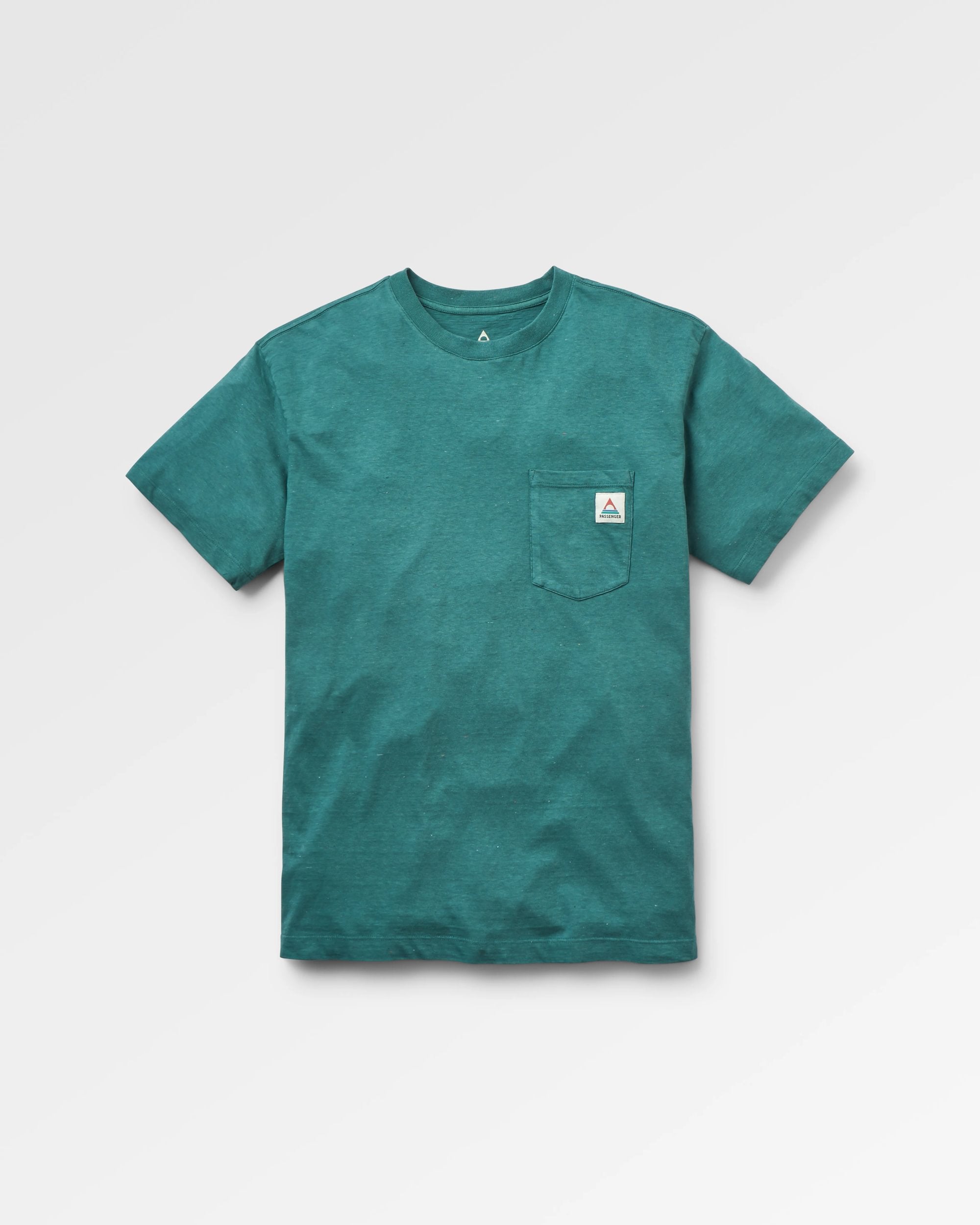 Heritage Recycled Relaxed Fit T-Shirt - Deep Ocean Marl - Flatlay