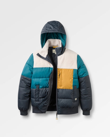 Inspire Insulated Hooded Jacket - Charcoal/Mediterranean - Flatlay