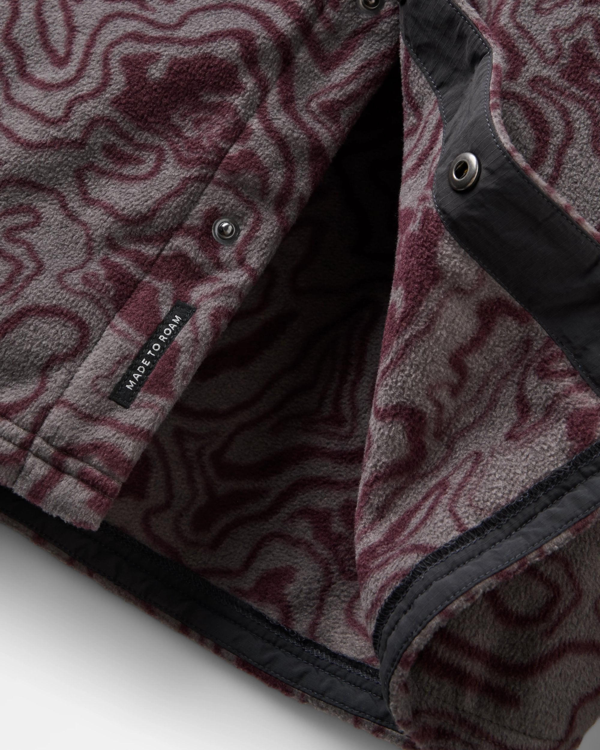 West Polar Fleece Shirt - Strata Swirl Brambleberry - Flatlay