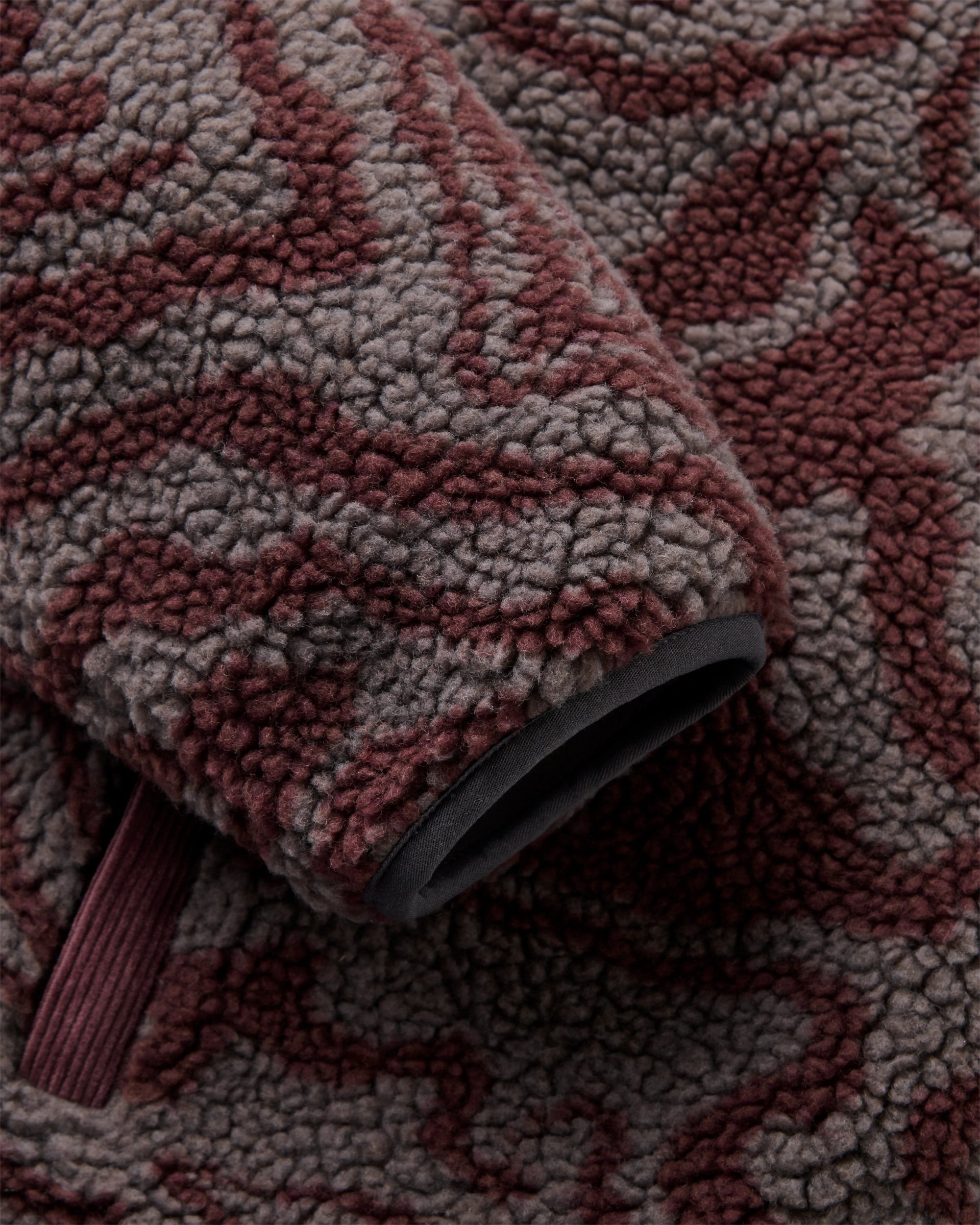 Trekker Deep-Pile Sherpa Fleece - Strata Swirl Brambleberry - Flatlay