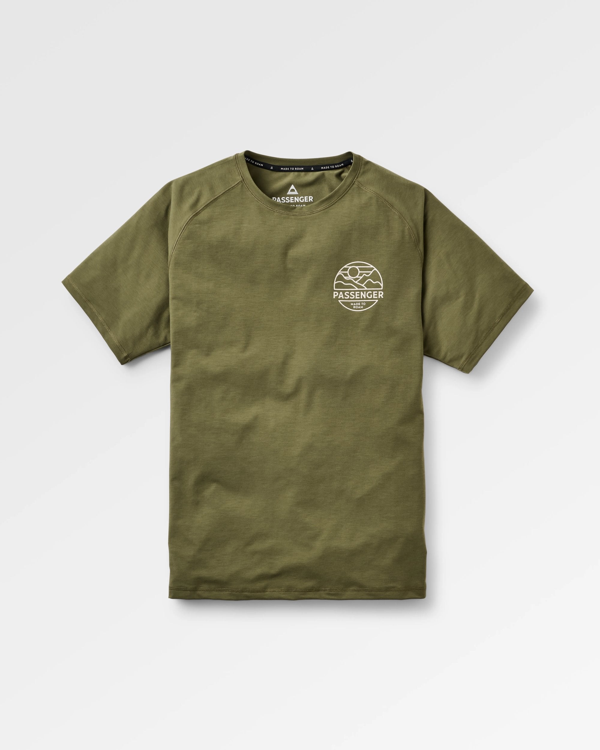 Sedona Recycled Active T-Shirt - Khaki - Flatlay