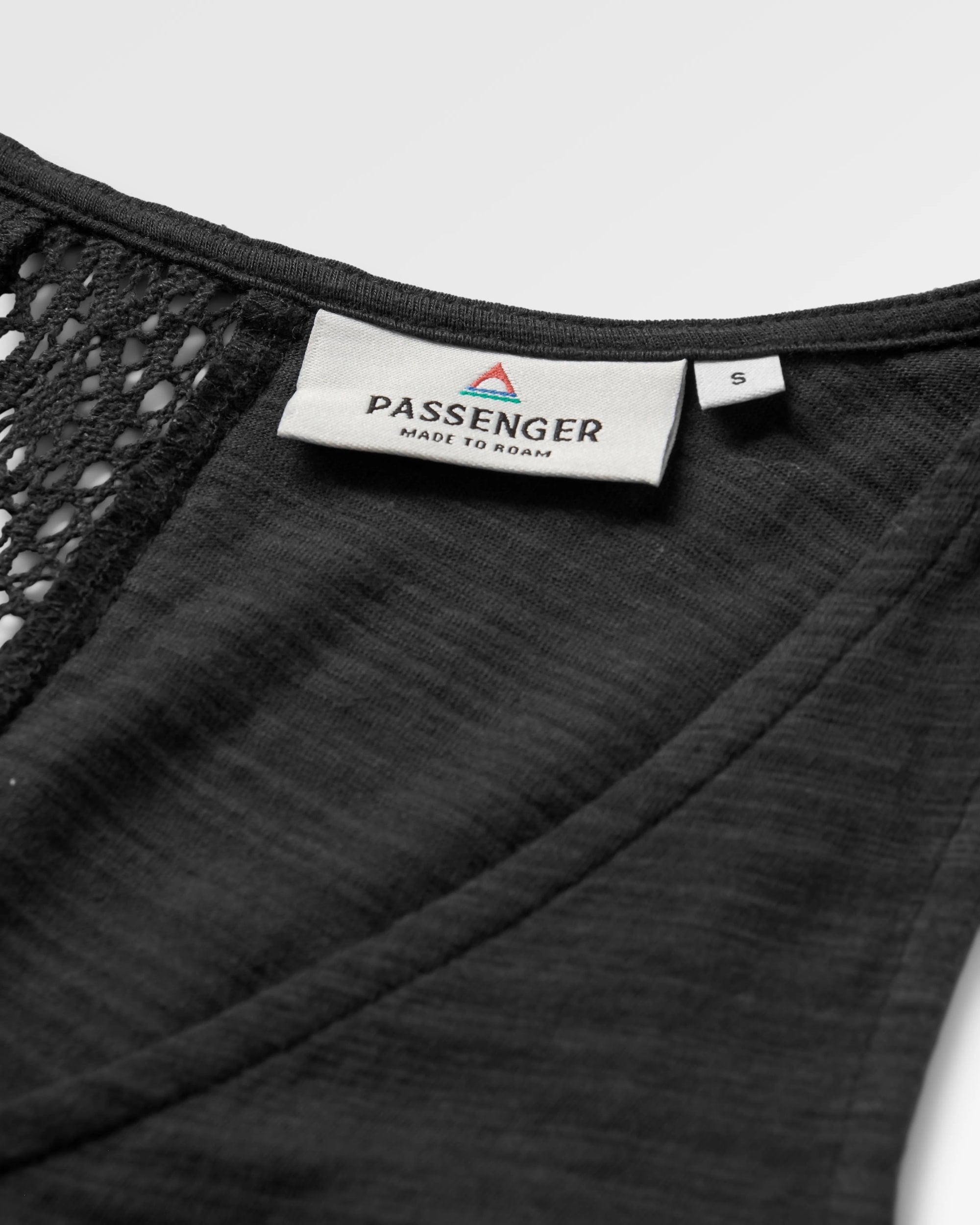 Rivergate Recycled Cotton Top - Black - Flatlay