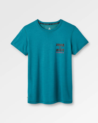Camp Wild Lightweight Merino Blend T-Shirt - Mediterranean - Flatlay