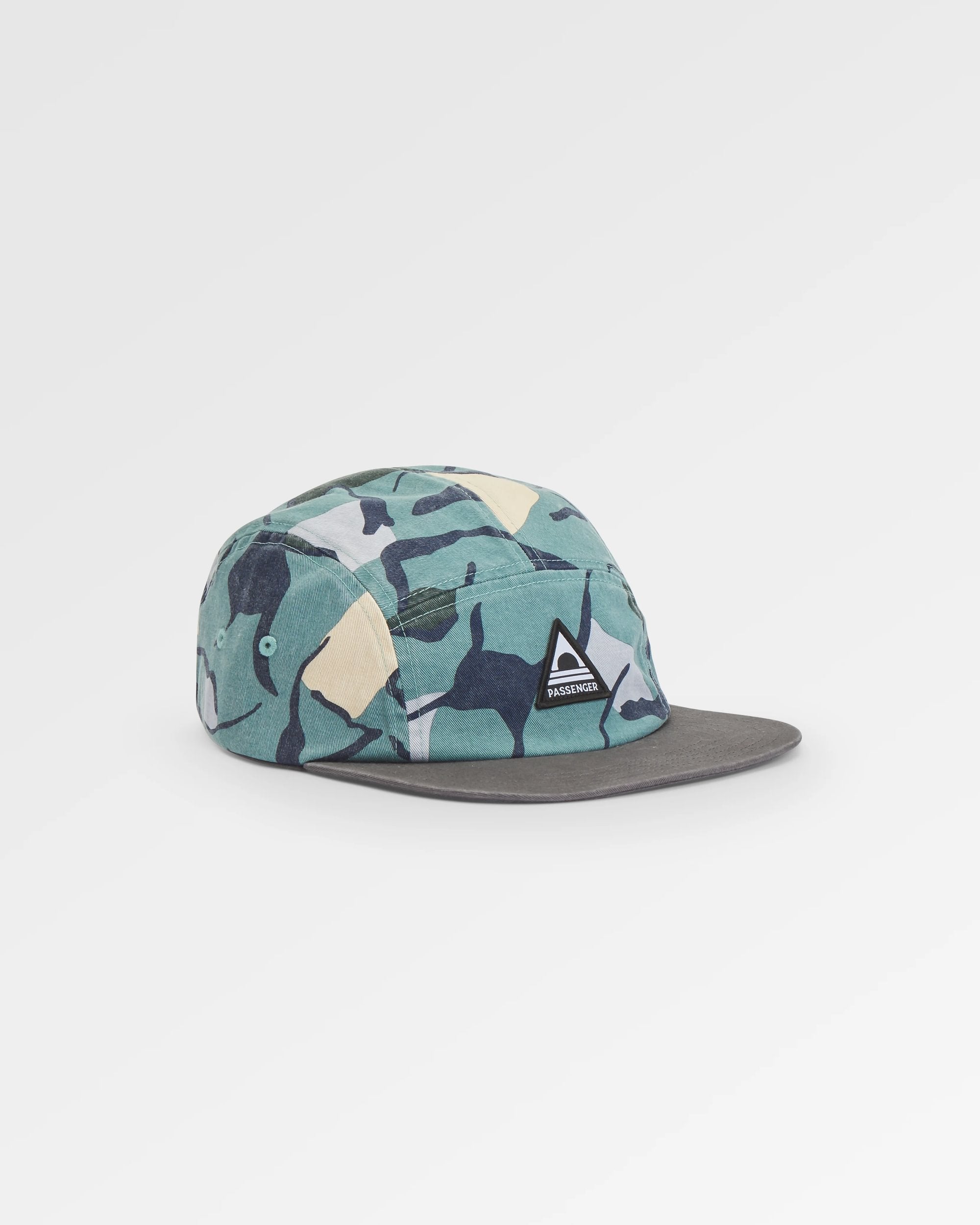 Coast Organic Cotton 5 Panel Cap - Abstract Trails Arctic - Flatlay