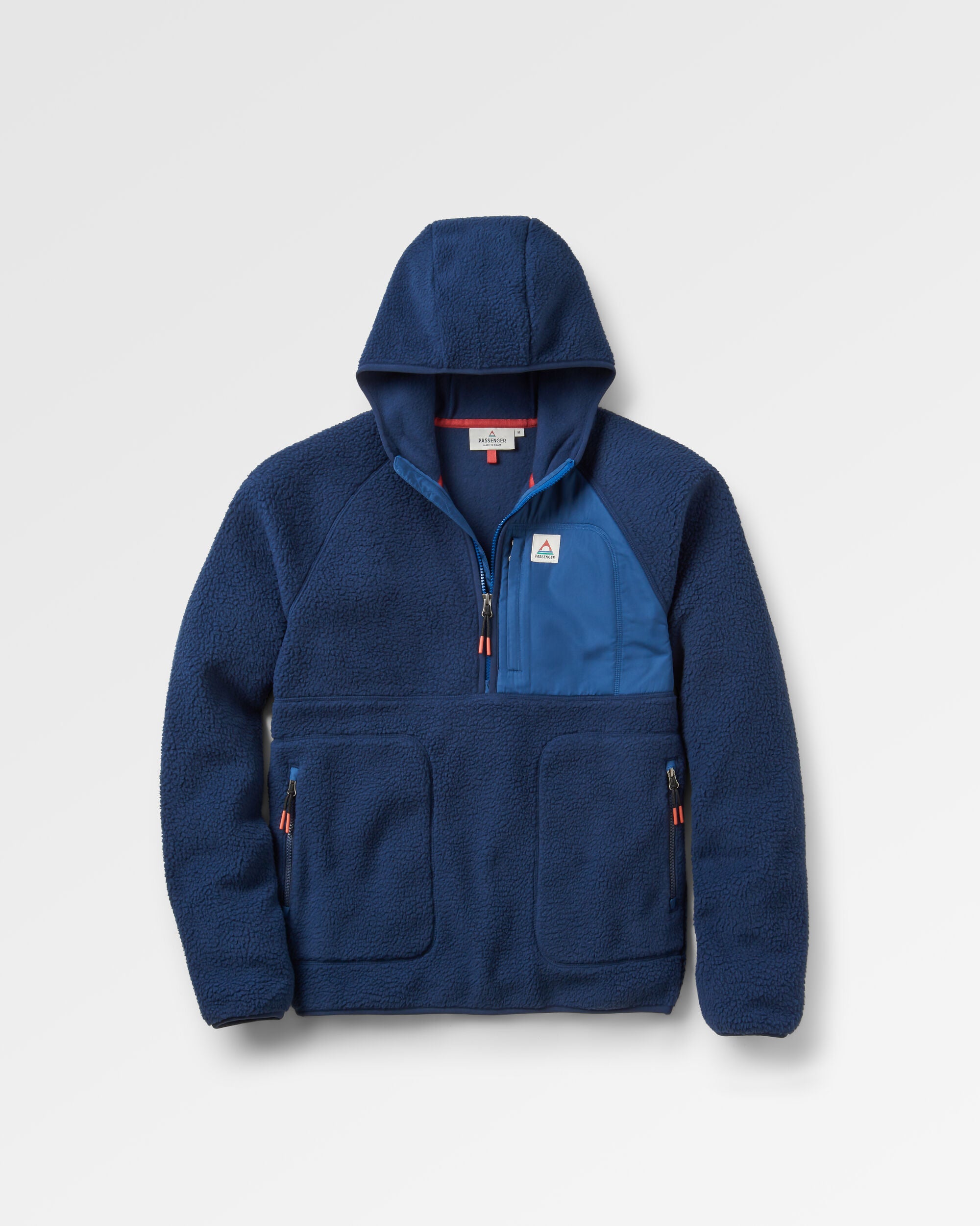 Ventura 1/2 Zip Recycled Sherpa Fleece - Rich Navy - Flatlay