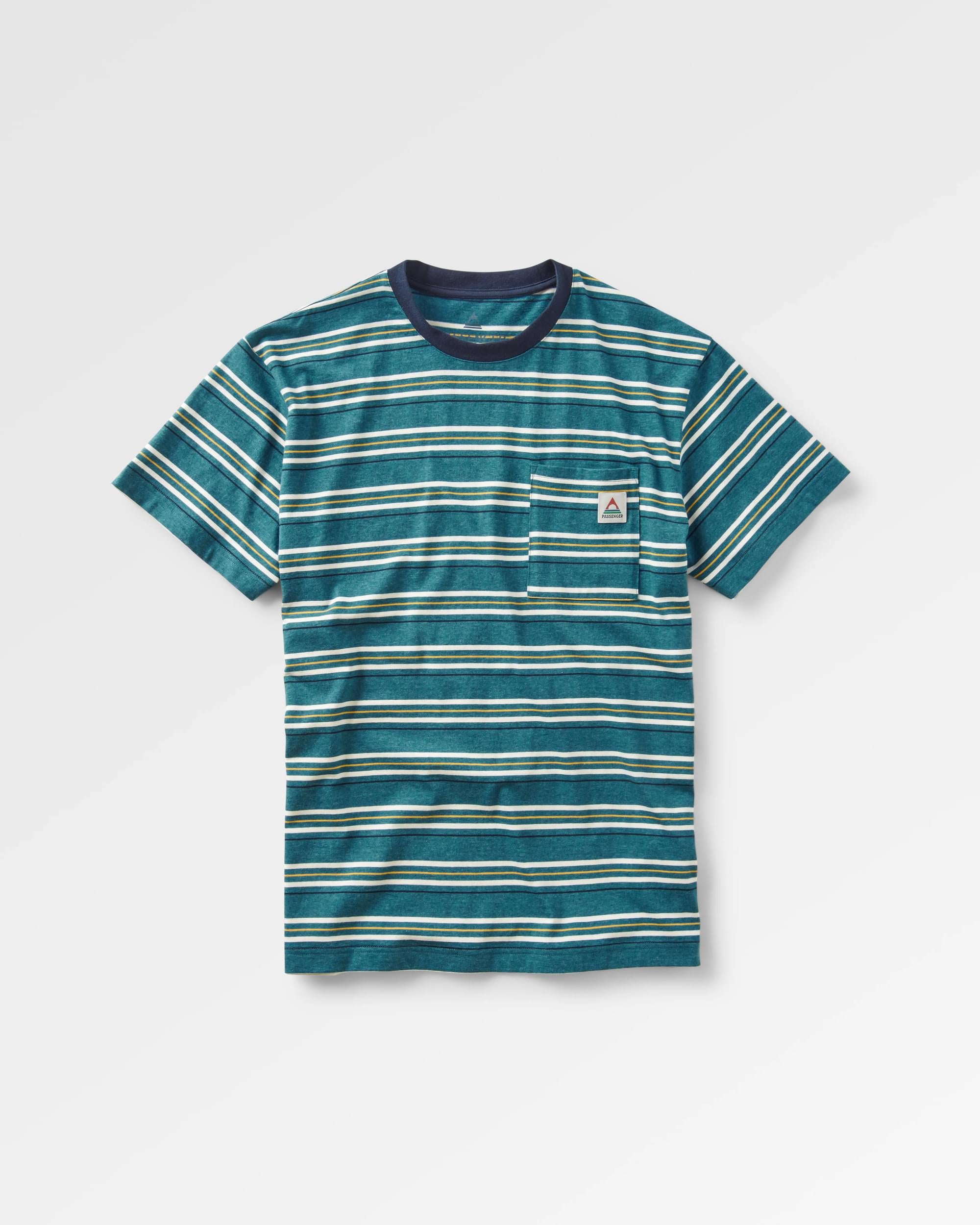 Retro Recycled Relaxed Fit T-Shirt - Blue Steel Marl - Flatlay