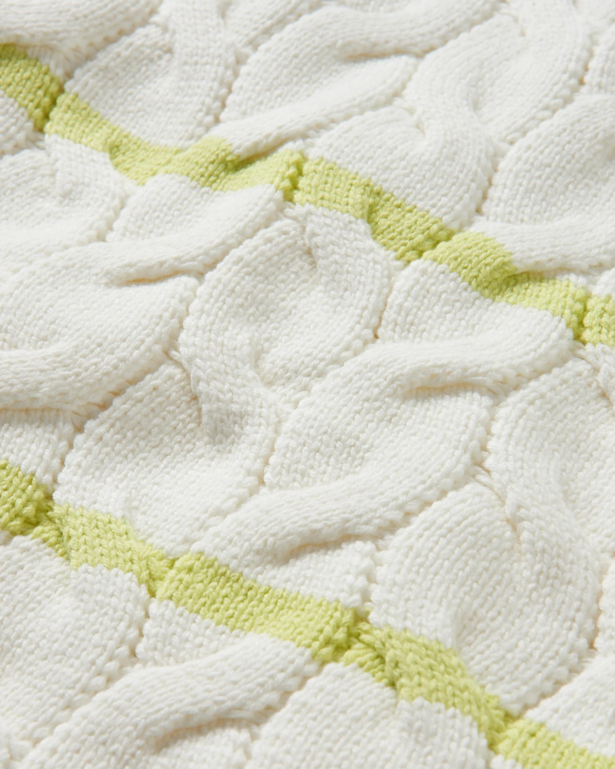 Comfort Stripe Organic Knitted Jumper - Lime Stripe - Flatlay