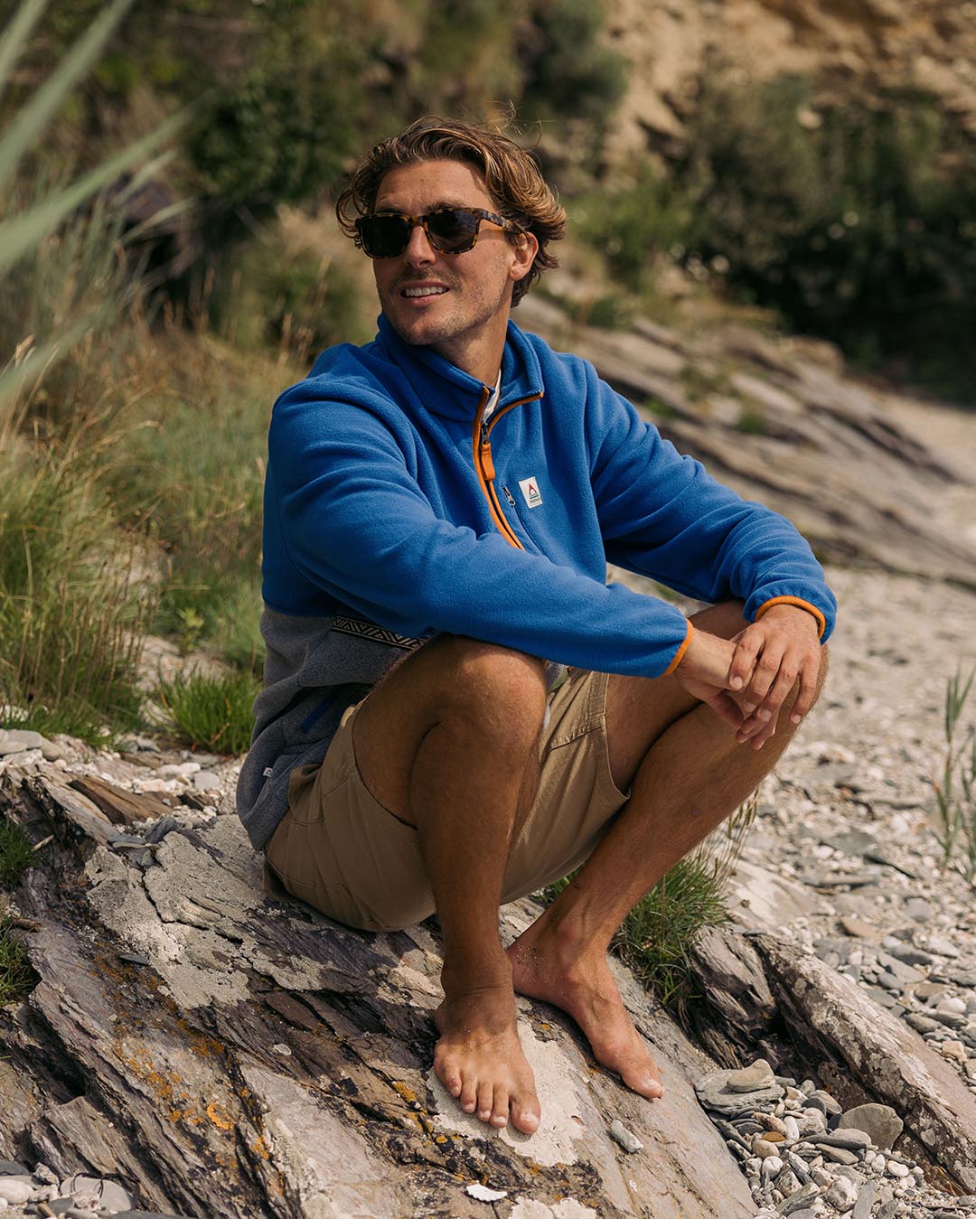 Ridge Full Zip Polar Fleece - True Blue/Grey Marl