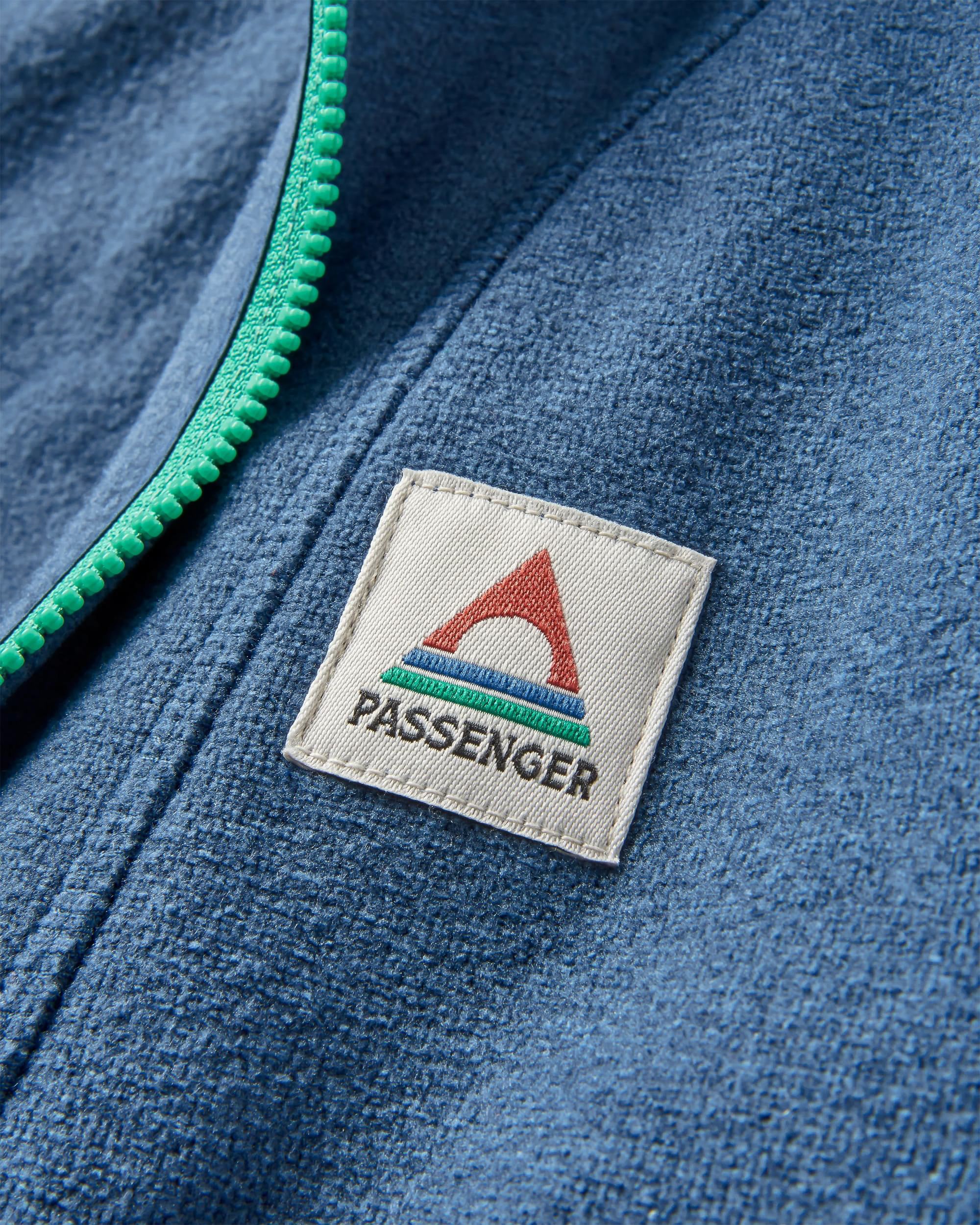 Crest Recycled Polartec® Fleece Hoodie - Dark Denim Marl - Flatlay