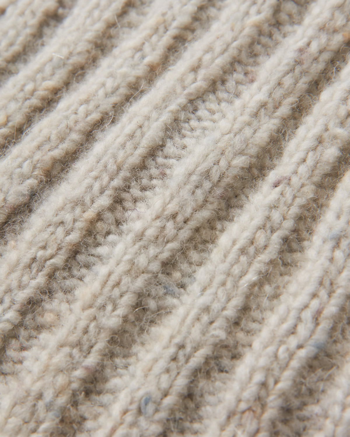 Fisherman Merino Wool Beanie - Vintage White - Flatlay