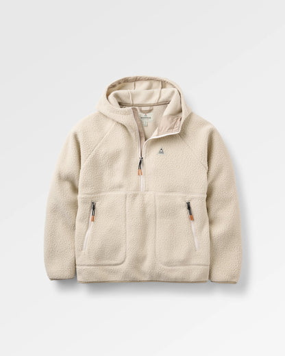 Home 1/2 Zip Hooded Sherpa Fleece - Oatmeal - Flatlay