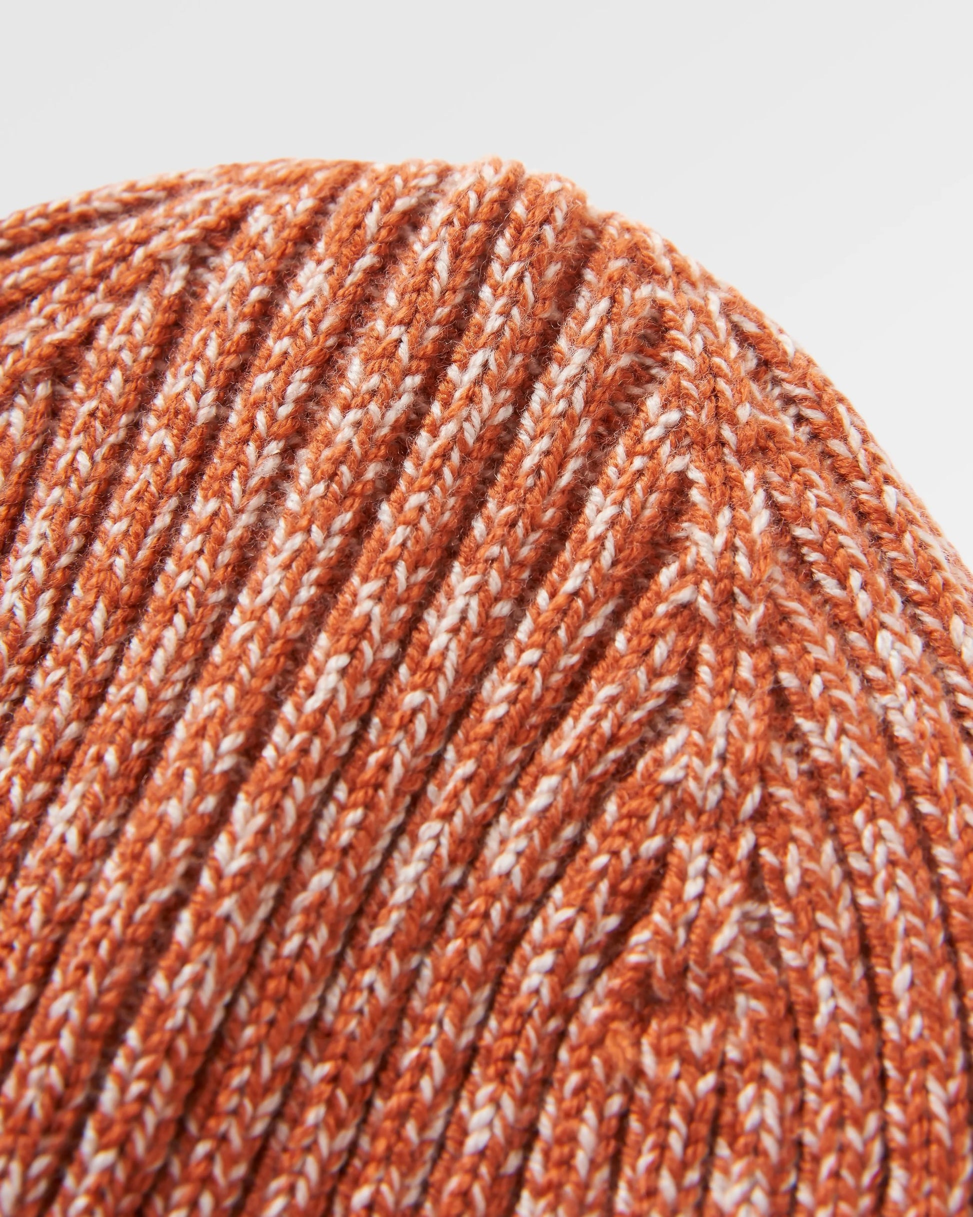 Fisherman Marl Beanie - Burnt Orange