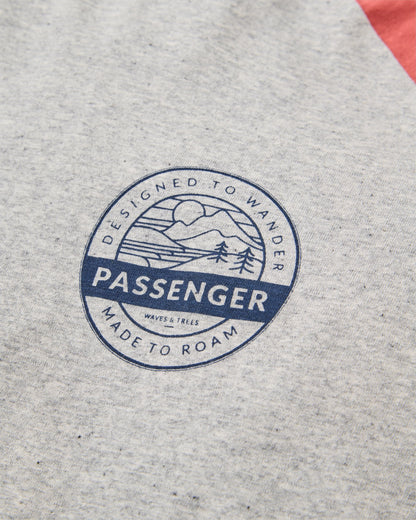 Odyssey Raglan LS T-Shirt - Redwood/Grey Marl - Flatlay