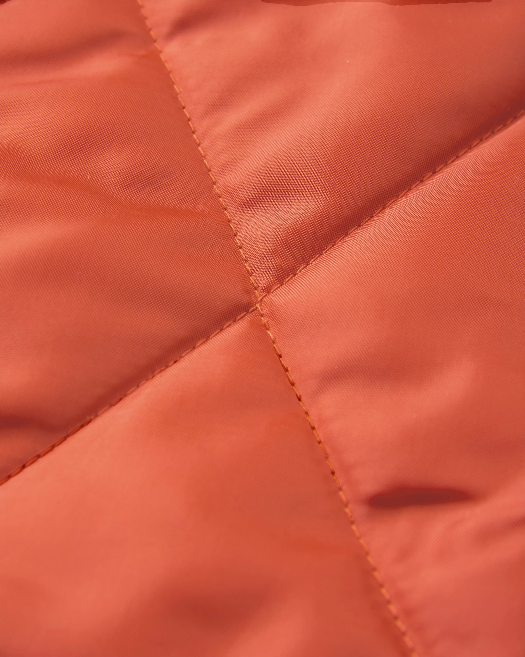 Mira Organic Cotton Quilted Overshirt - Red Ochre - Flatlay