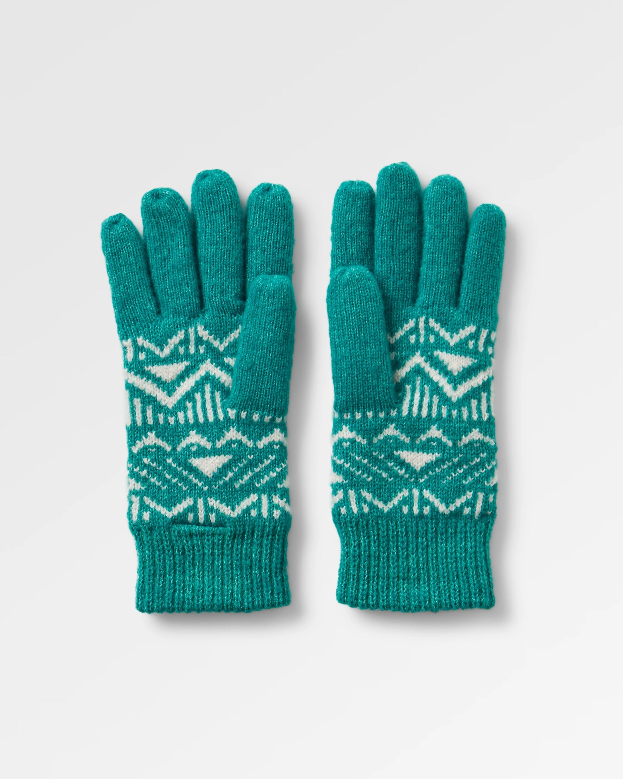 Nurture Recycled Knitted Gloves - Greenlake - Flatlay
