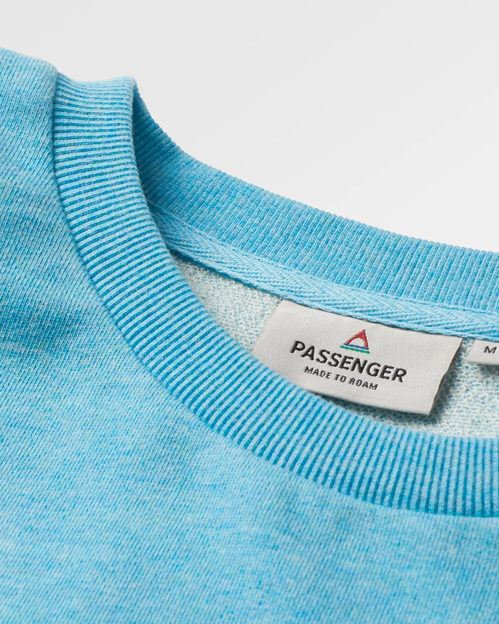 Poinsettia Organic Cotton Sweatshirt - Soft Blue Pool Marl - Flatlay