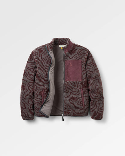 Trekker Deep-Pile Sherpa Fleece - Strata Swirl Brambleberry - Flatlay