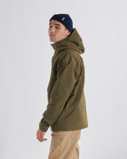 Overland Waterproof Jacket - Dark Olive - Studio Model