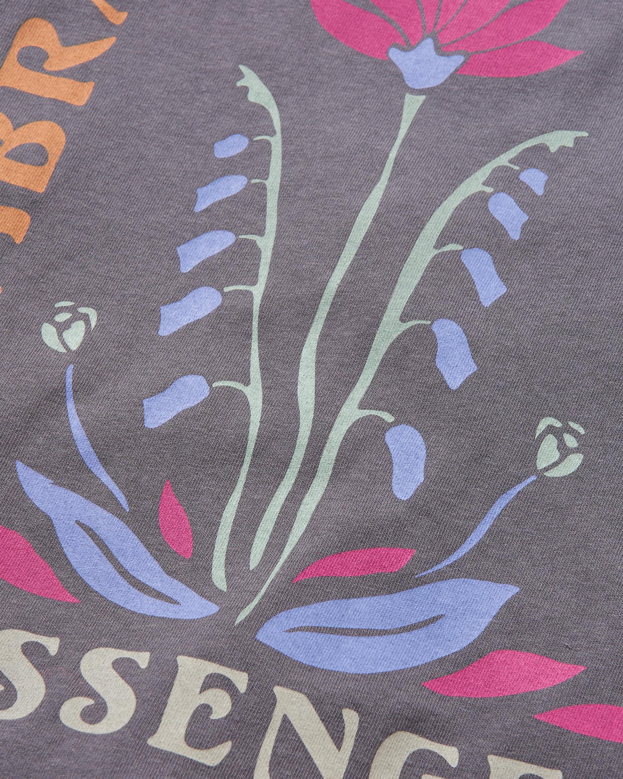 Bud Recycled Cotton T-Shirt - Charcoal - Flatlay