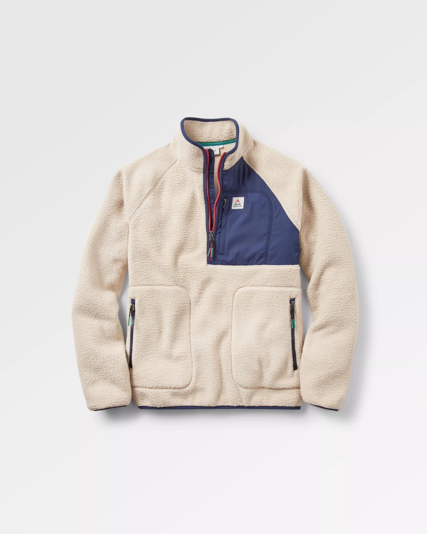 Offgrid 2.0 1/2 Zip Recycled Sherpa Fleece - Oatmeal/Navy