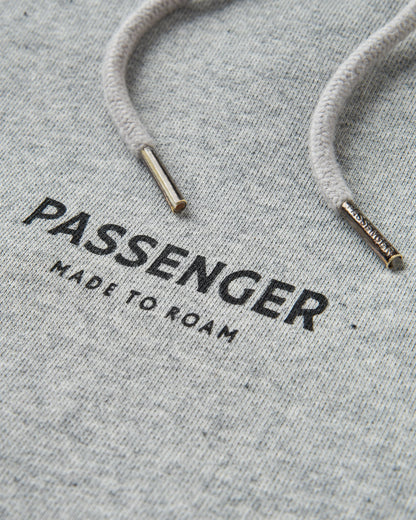 Passenger Relaxed Fit Hoodie - Grey Marl - Flatlay
