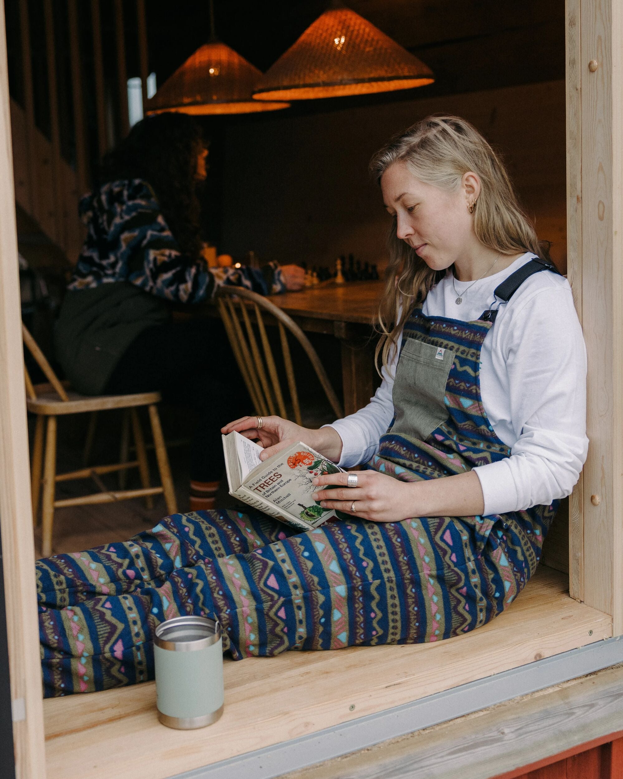 Ace Recycled Polar Fleece Dungarees - Mountain Geo Multi - Lifestyle